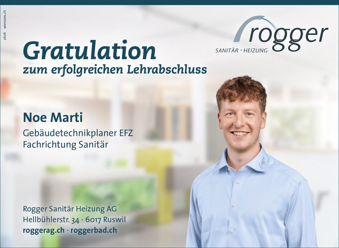 LAP Gratulation Noe Marti - Rogger Sanitär Heizung AG